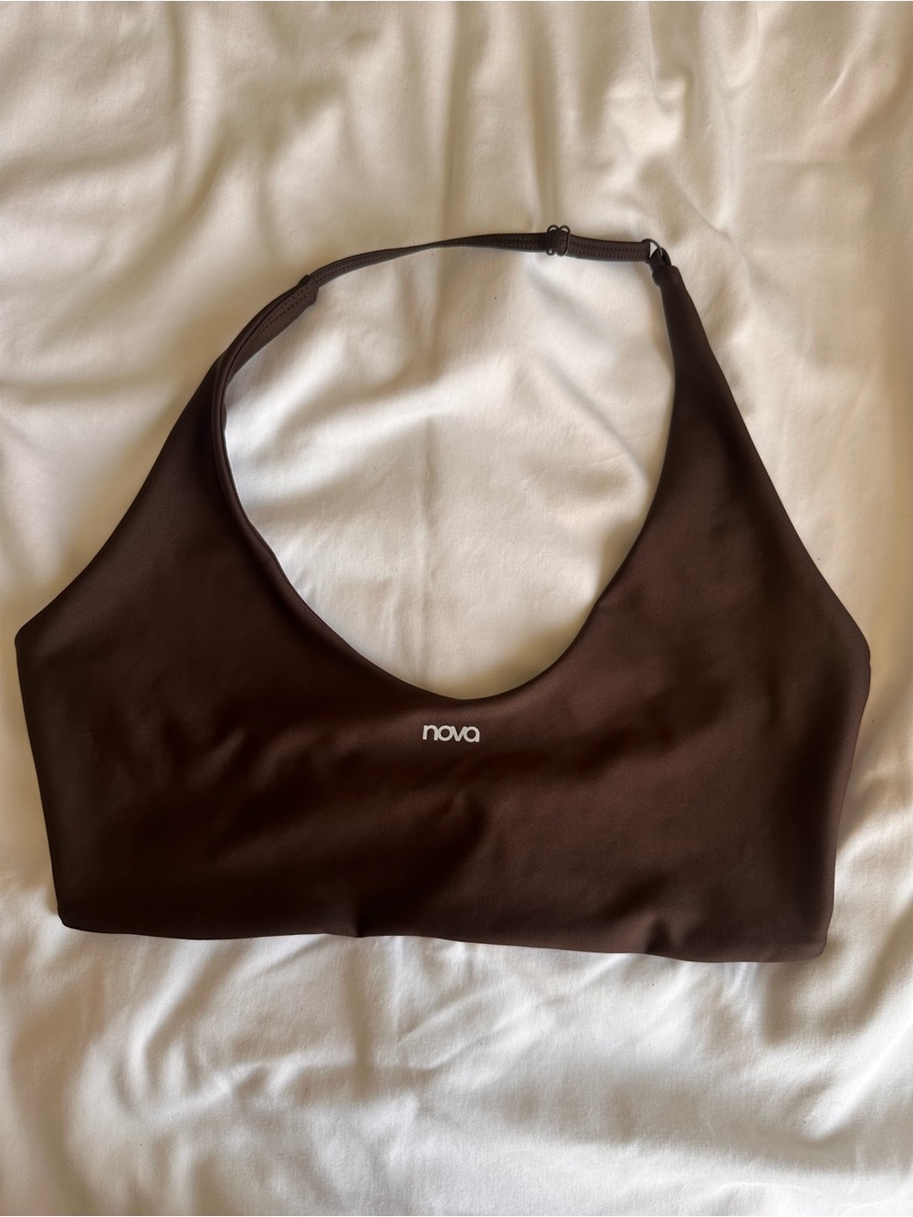 Fashion Nova Brown Sports Bra - Nova Logo